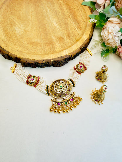 Beautiful bold pendant choker set