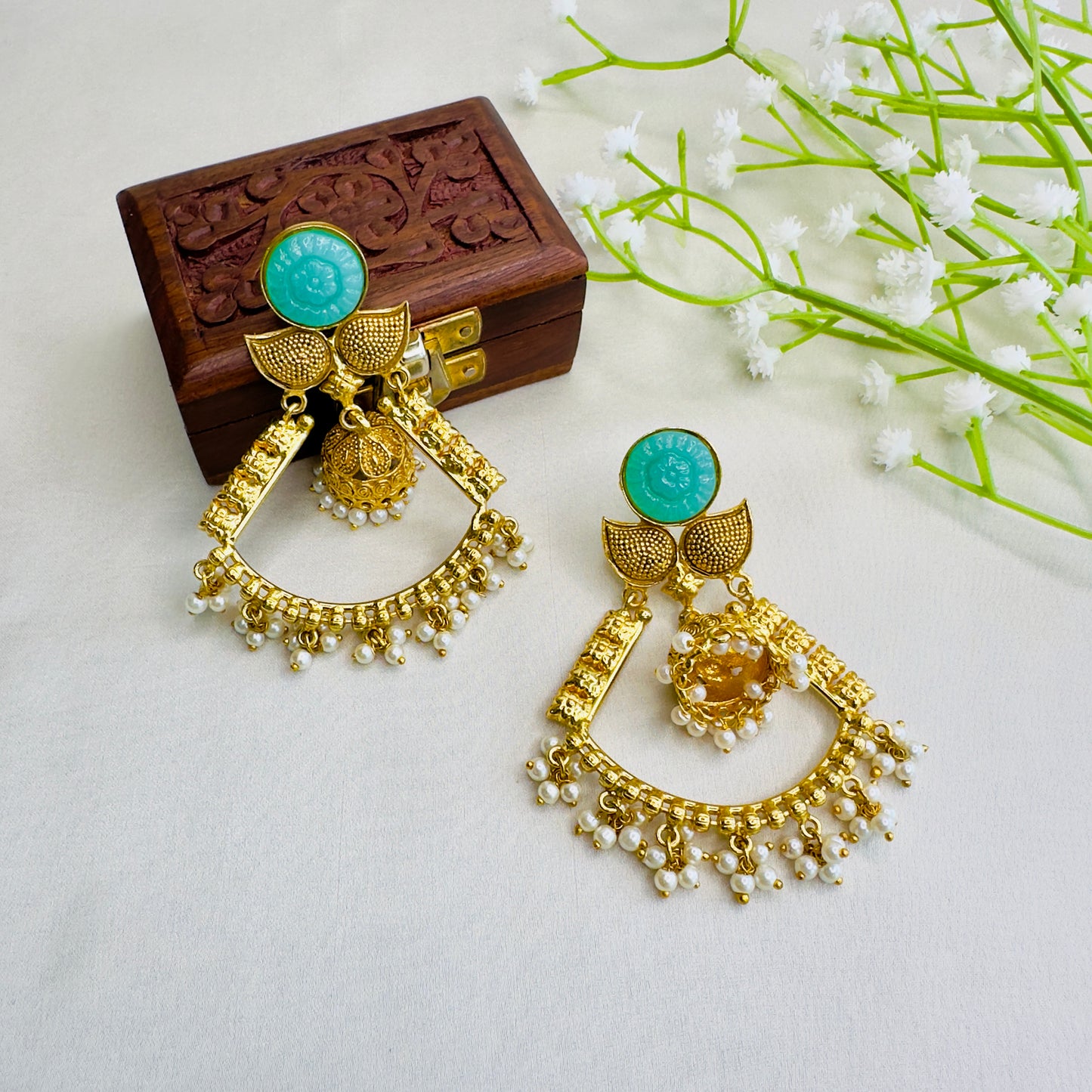 Carving stone Earrings