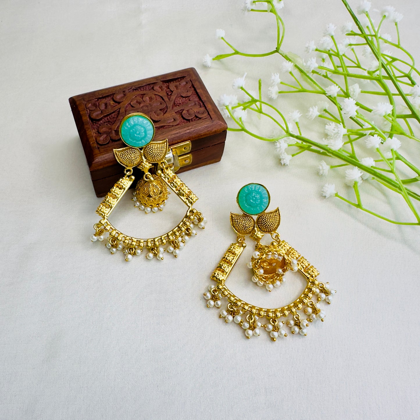 Carving stone Earrings