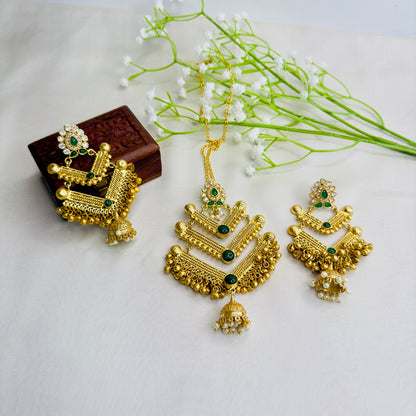 Golden polish Chain Pendant Earrings