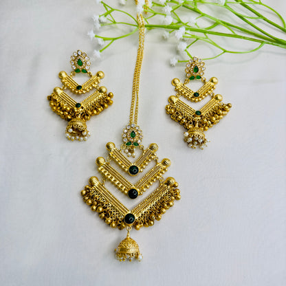 Golden polish Chain Pendant Earrings