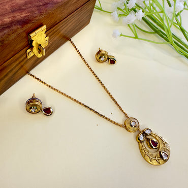 AC Kundan Chain Pendant Set