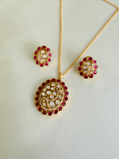 Moissanite Chain Pendant Set