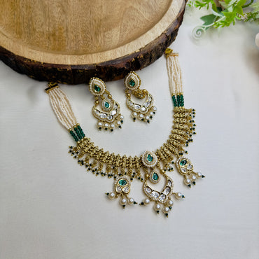 Chandbali Polki Rajwadi Necklace Set