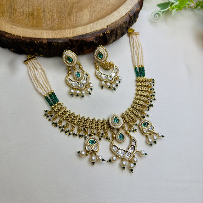 Chandbali Polki Rajwadi Necklace Set