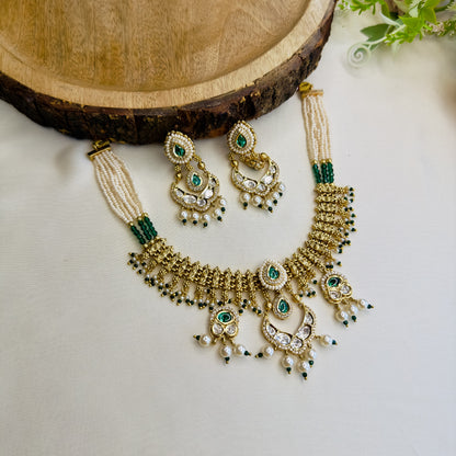 Chandbali Polki Rajwadi Necklace Set