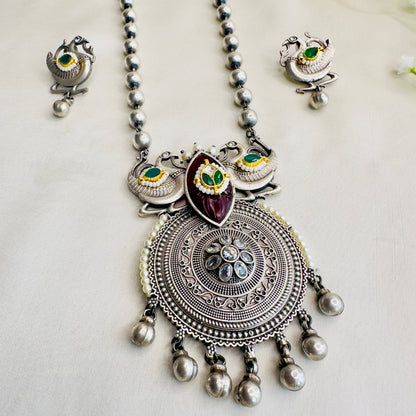 Mutter Mala Pachi Kundan Pendant Set