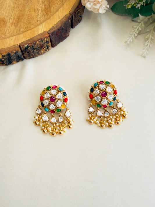 Multicolor Moissanite Studs Earrings
