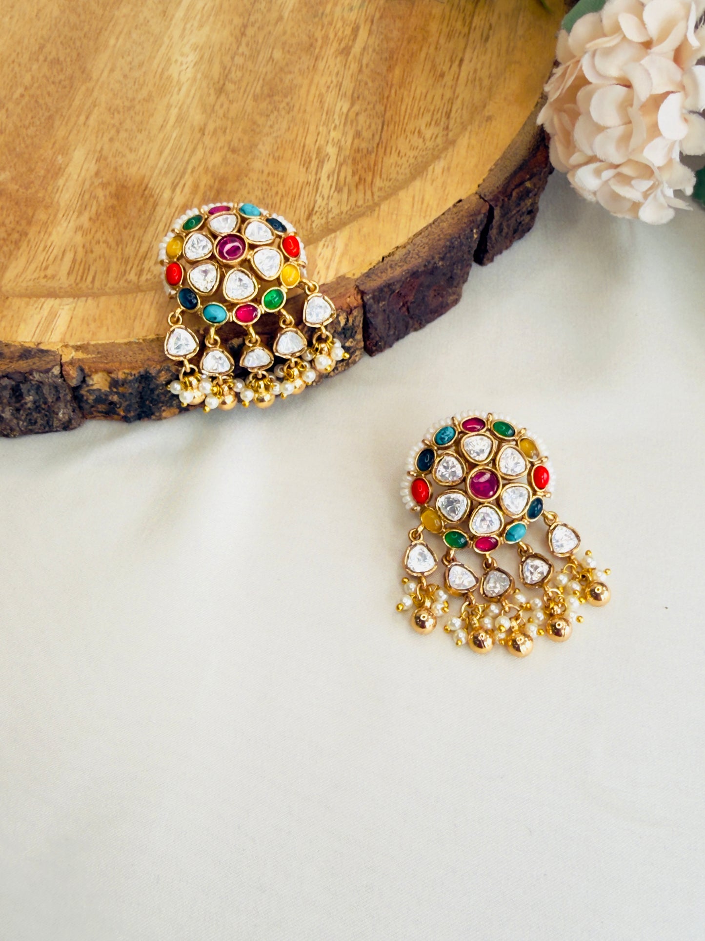 Multicolor Moissanite Studs Earrings