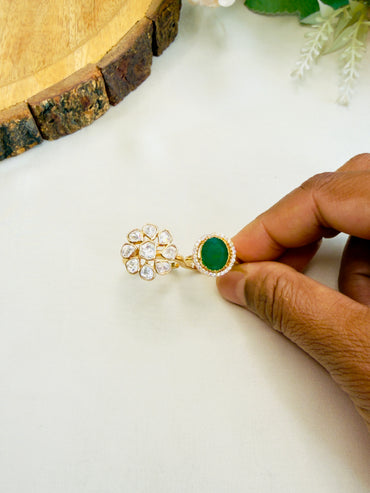 Doublet Moissanite Double Finger Ring