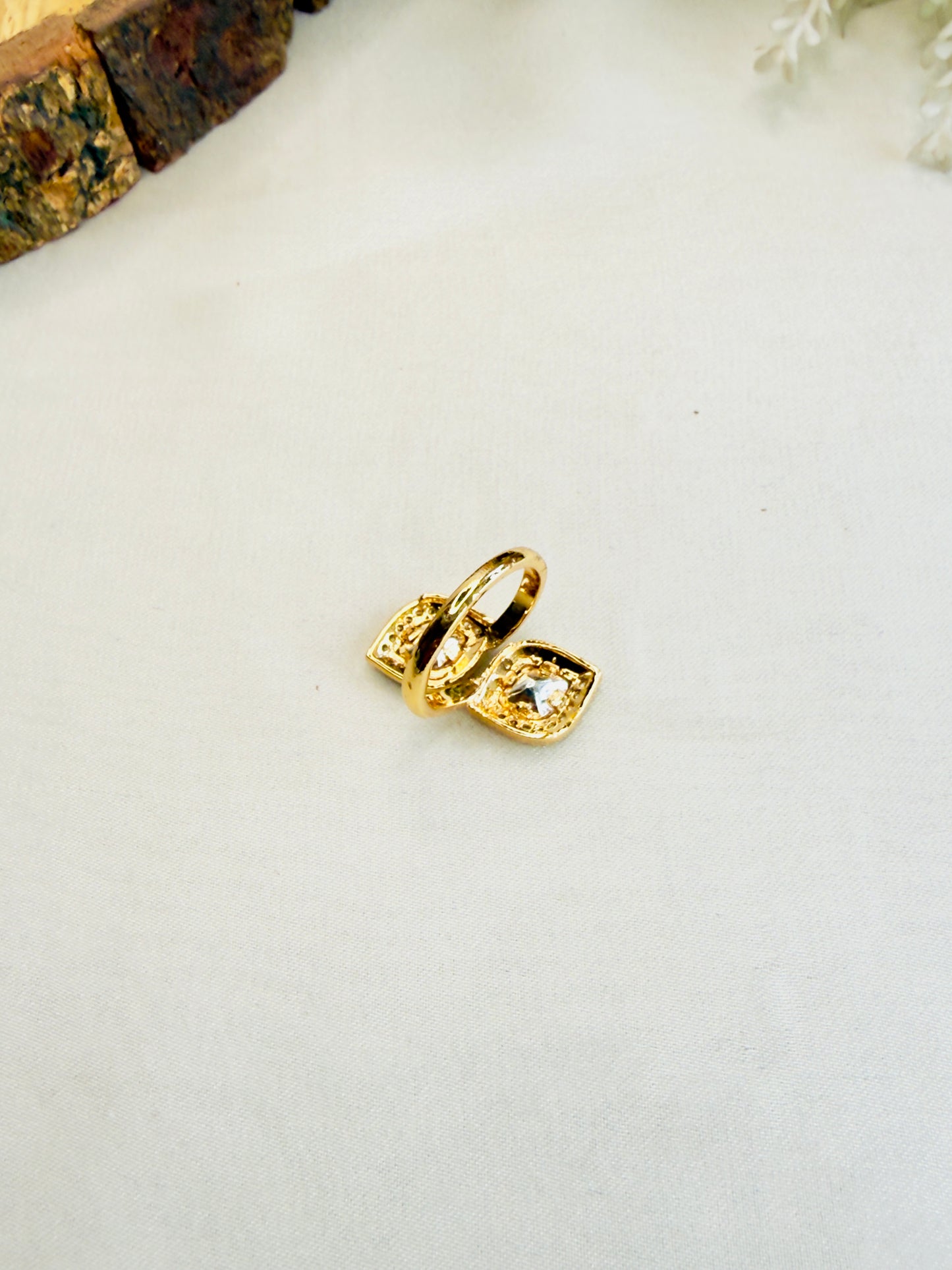 Moissanite Meenakari Adjustable Ring