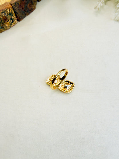 Moissanite Meenakari Adjustable Ring