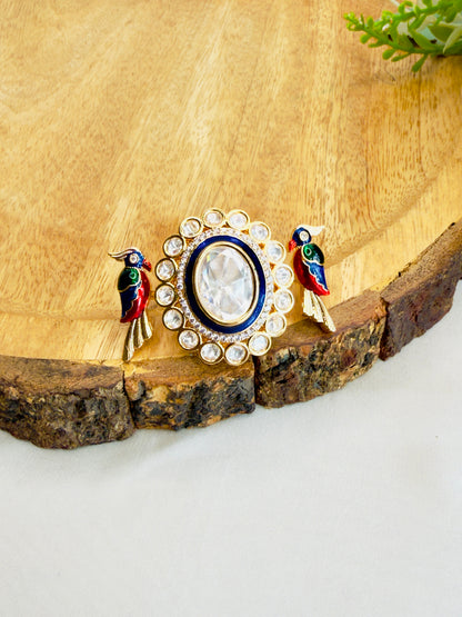 Bird Motif Meenakari Ring