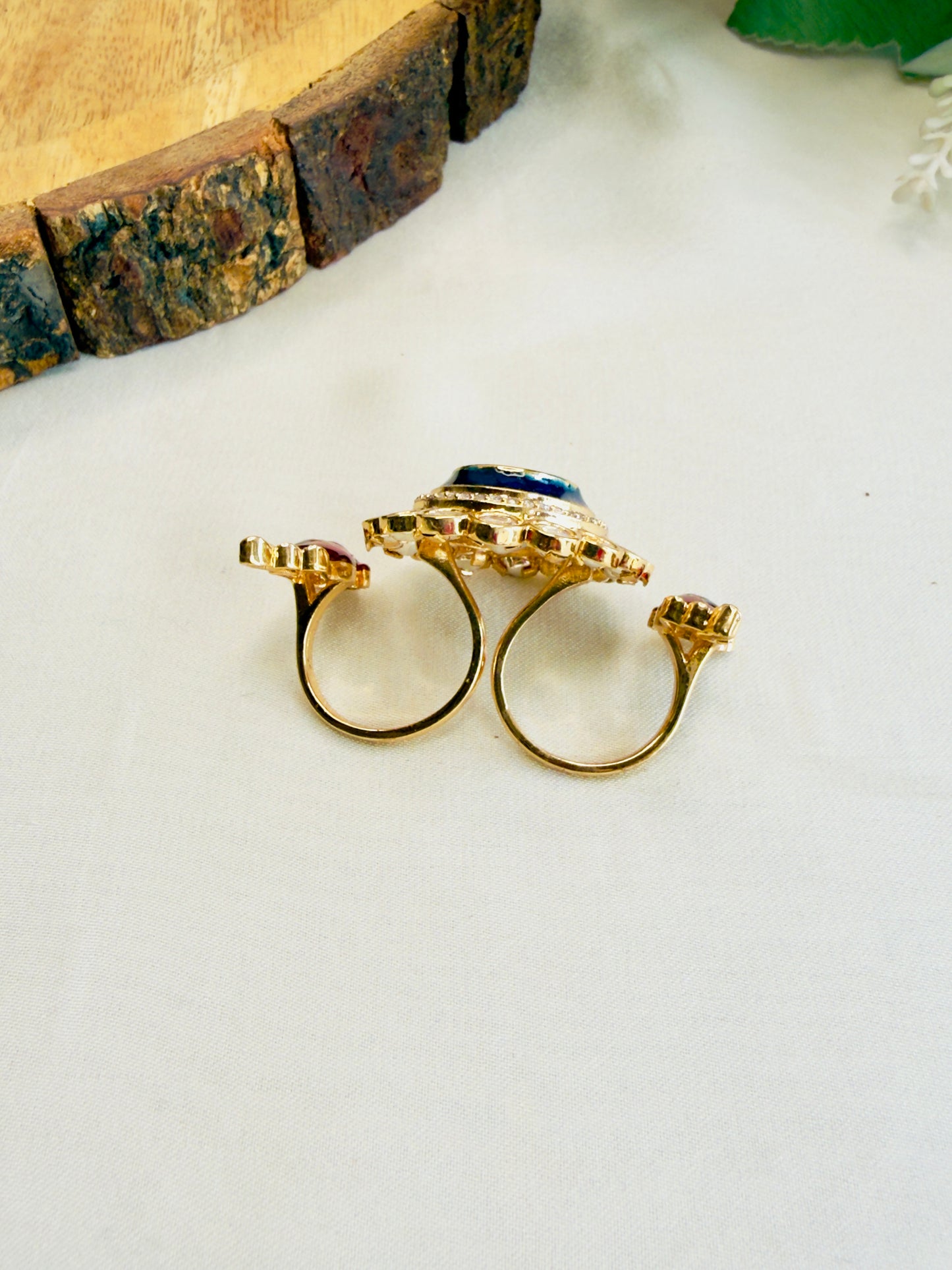 Bird Motif Meenakari Ring