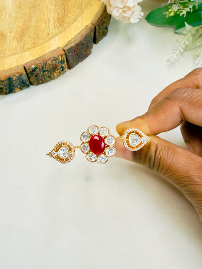 Doublet Moissanite double finger ring