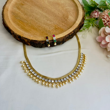Reversible Multicolor Jadau Necklace Set