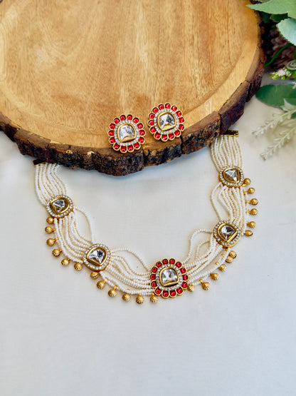 Five Polki Choker Necklace set
