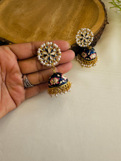 Meenakari Jhumki Earrings