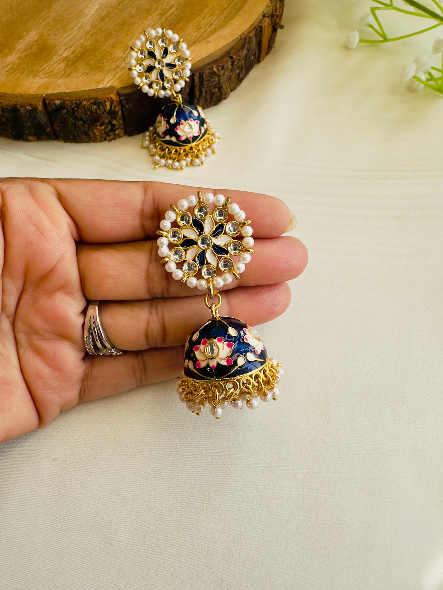 Meenakari Jhumki Earrings