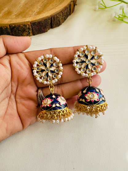 Meenakari Jhumki Earrings