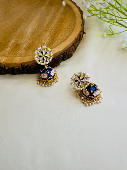 Meenakari Jhumki Earrings