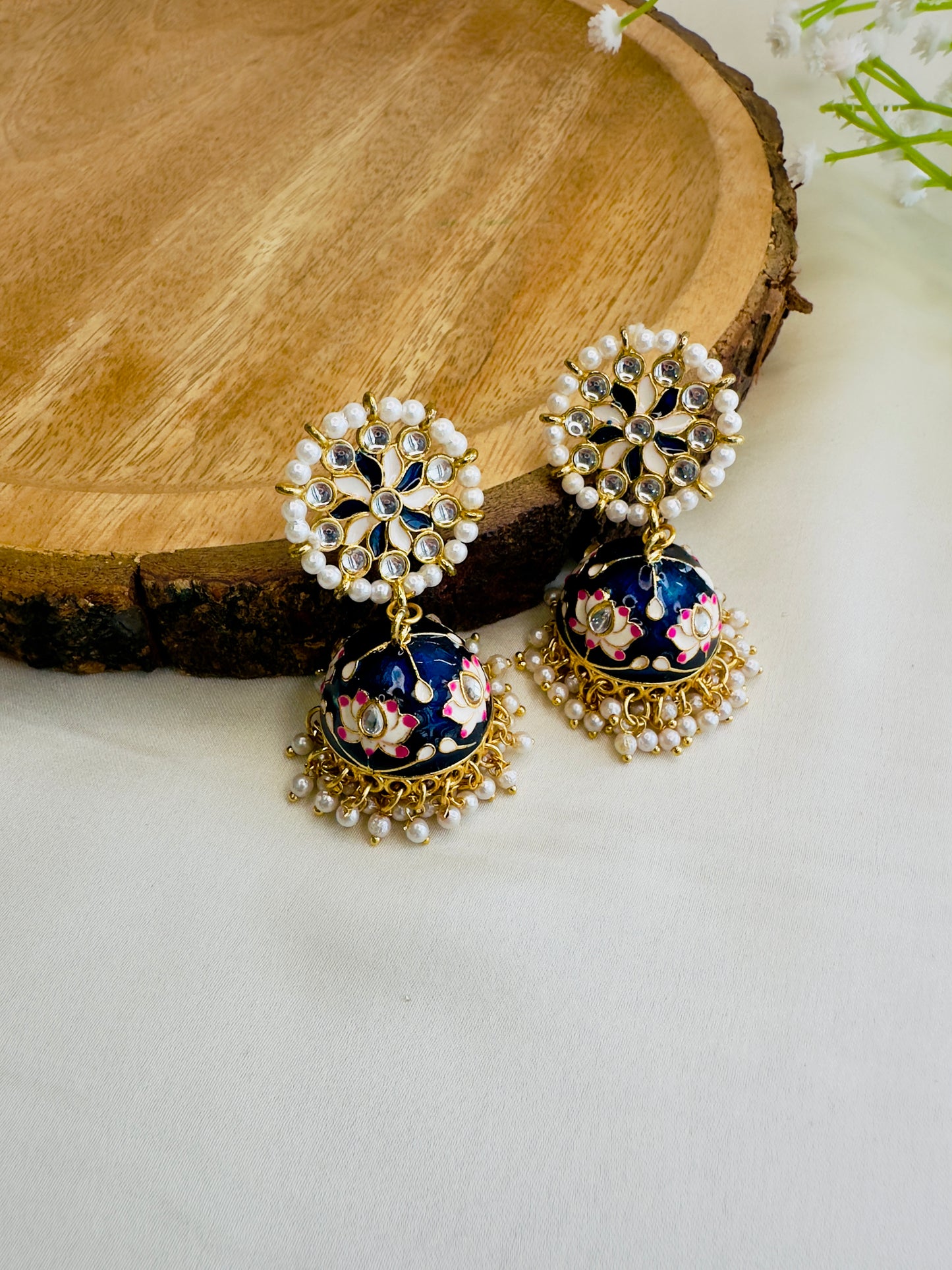 Meenakari Jhumki Earrings