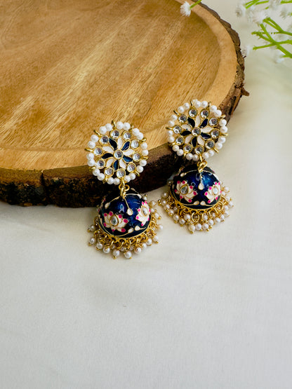 Meenakari Jhumki Earrings
