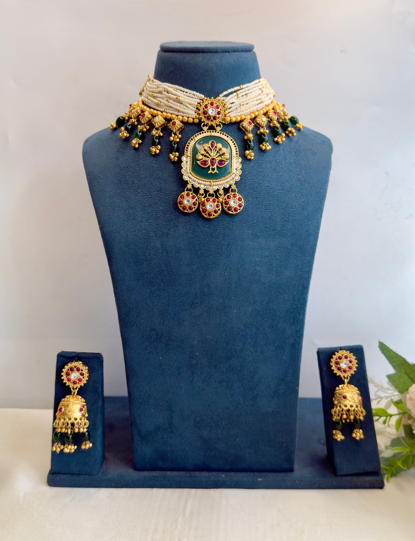 Rajawadi Choker Necklace Set