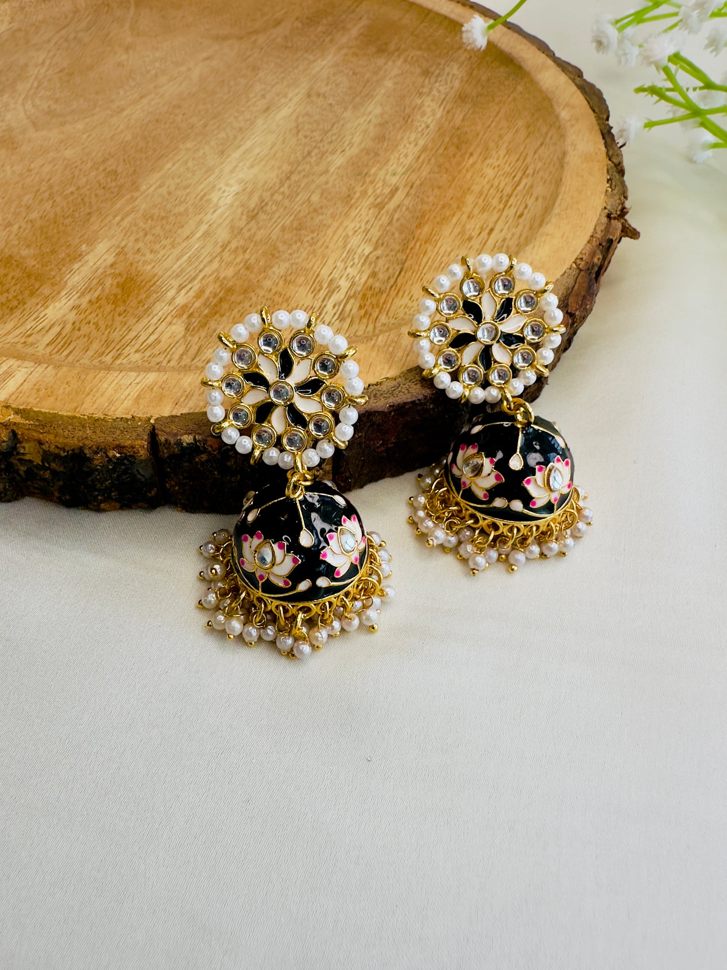 Meenakari Jhumki Earrings