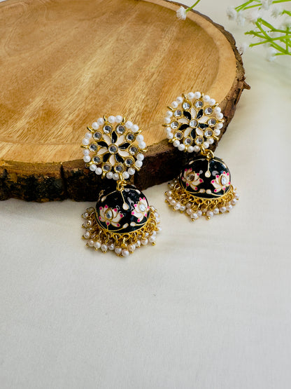 Meenakari Jhumki Earrings