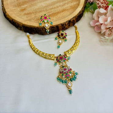 Jadau Pendant Hasli Set