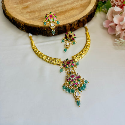 Jadau Pendant Hasli Set