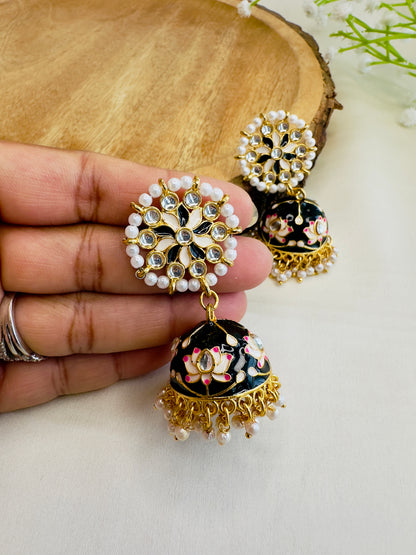 Meenakari Jhumki Earrings