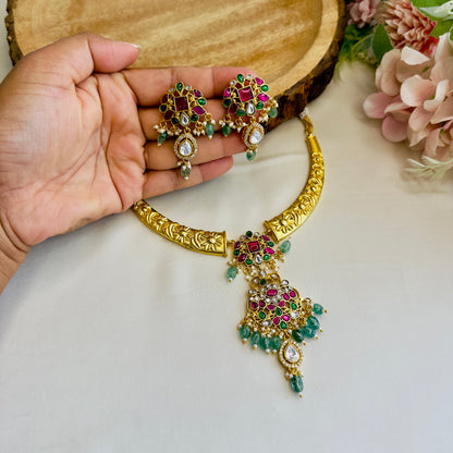 Jadau Pendant Hasli Set