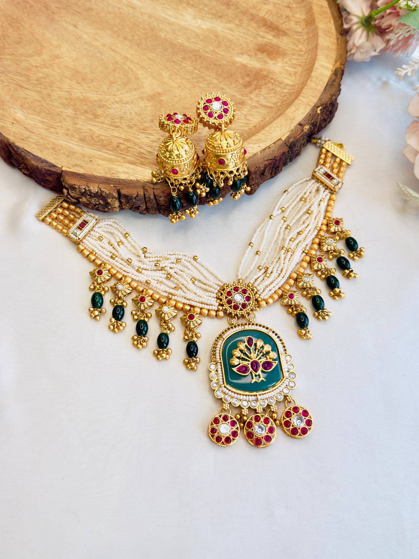 Rajawadi Choker Necklace Set