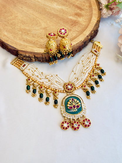 Rajawadi Choker Necklace Set