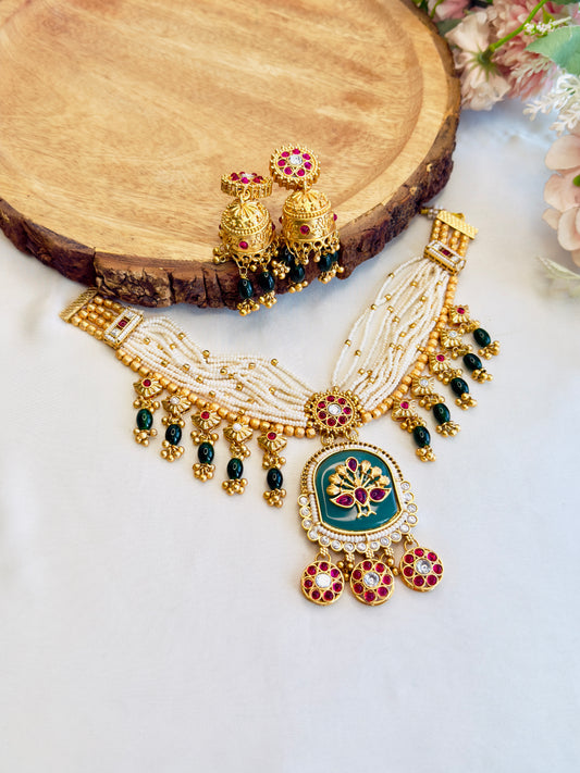 Rajawadi Choker Necklace Set