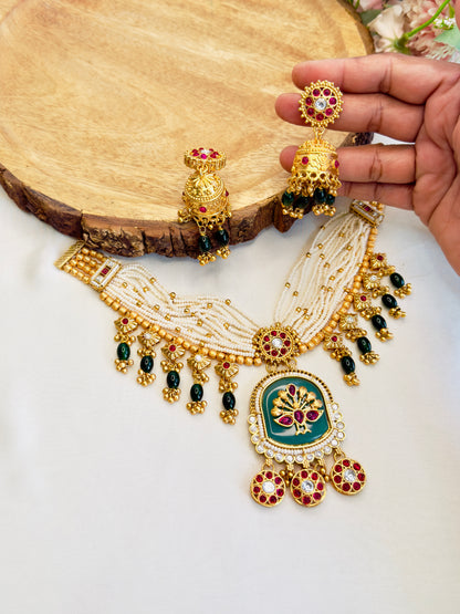 Rajawadi Choker Necklace Set