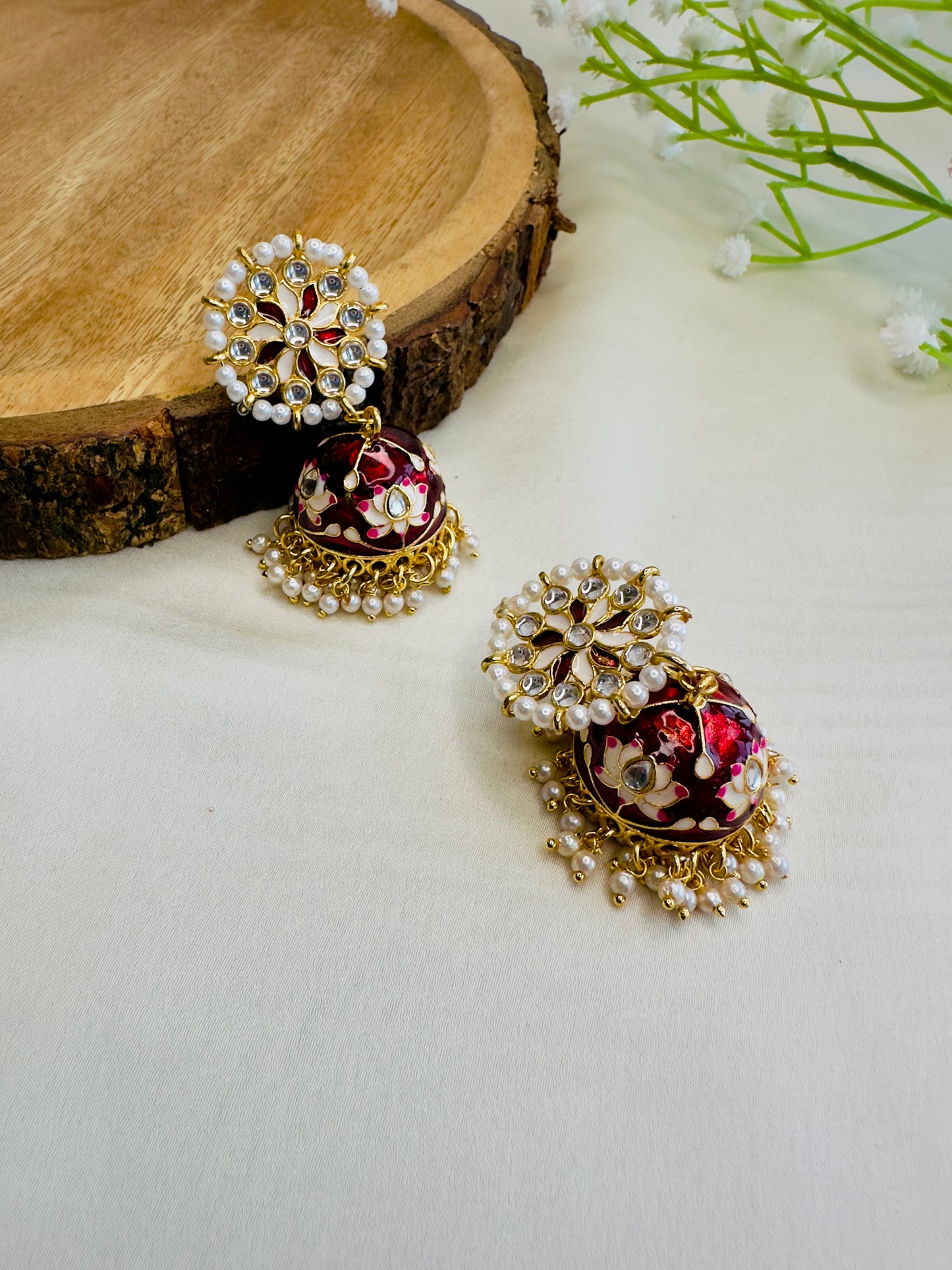 Meenakari Jhumki Earrings