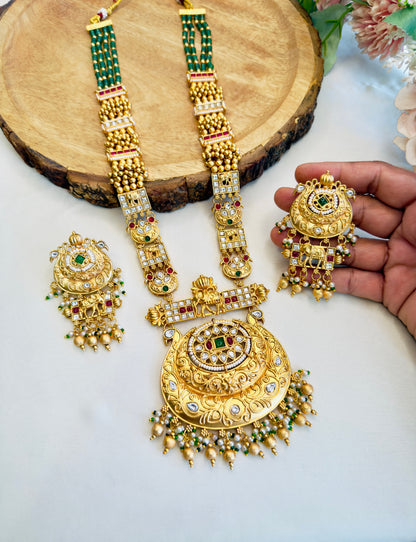 Long Rajwadi Necklace Set