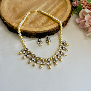 Swarovski Pearl Moissanite Necklace Set