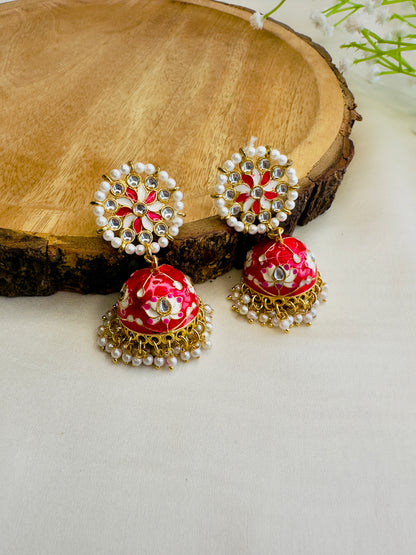 Meenakari Jhumki Earrings