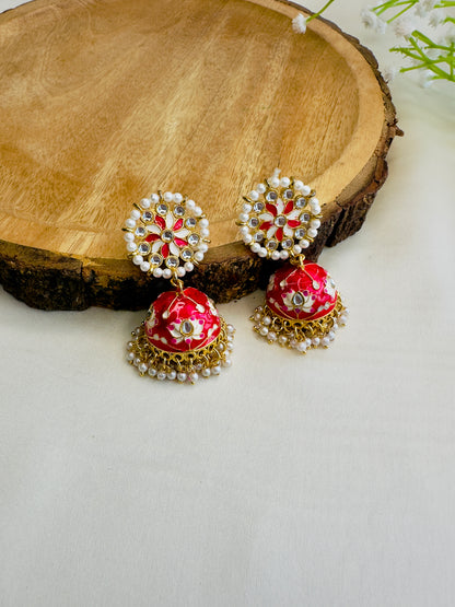 Meenakari Jhumki Earrings