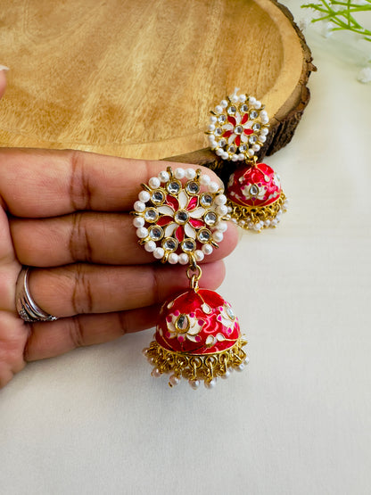 Meenakari Jhumki Earrings