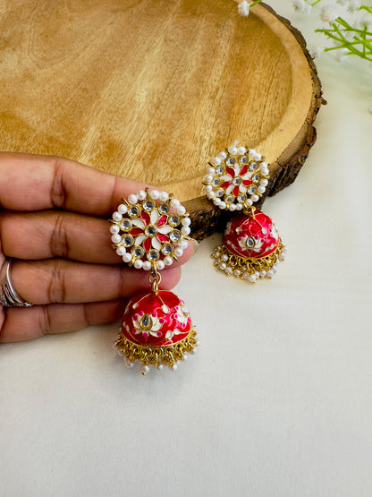 Meenakari Jhumki Earrings