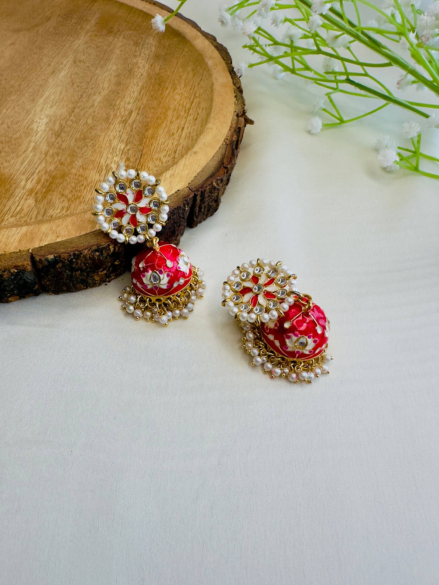 Meenakari Jhumki Earrings