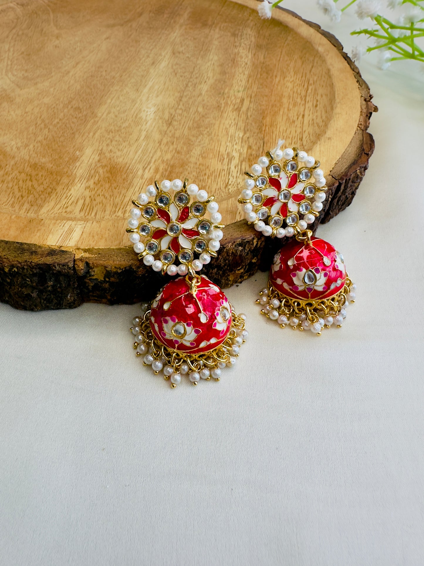 Meenakari Jhumki Earrings
