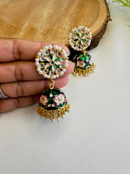Meenakari Jhumki Earrings