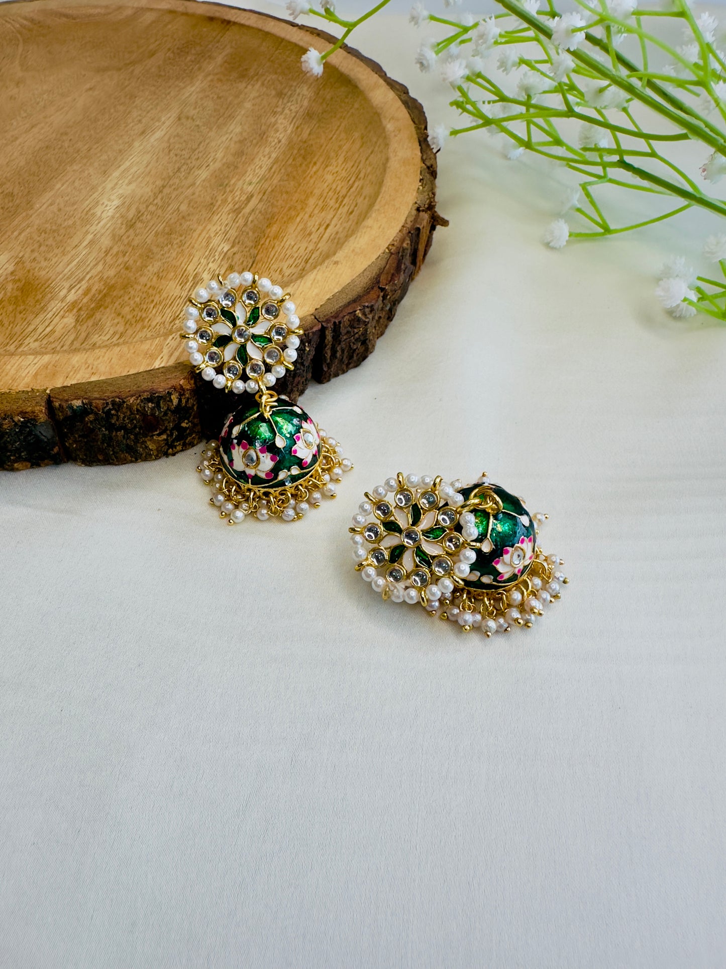 Meenakari Jhumki Earrings