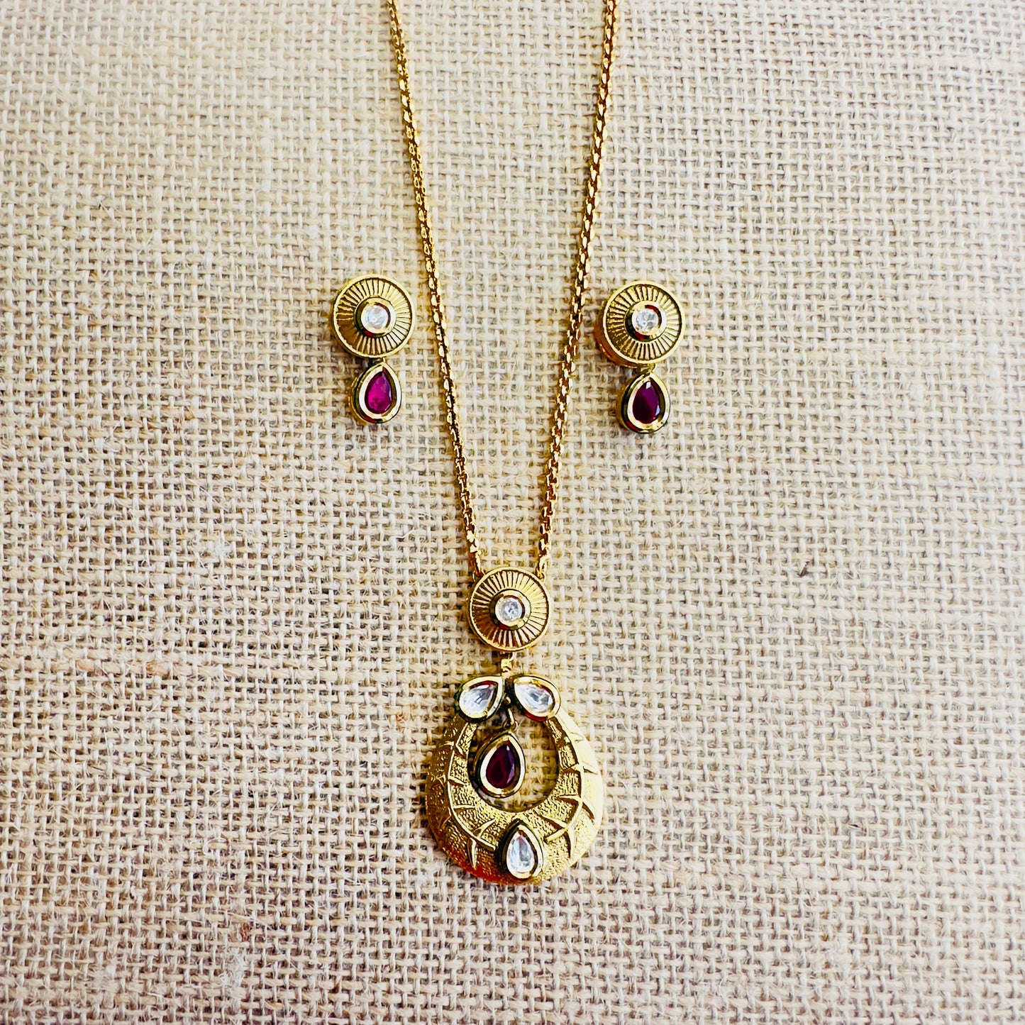 AC Kundan Chain Pendant Set